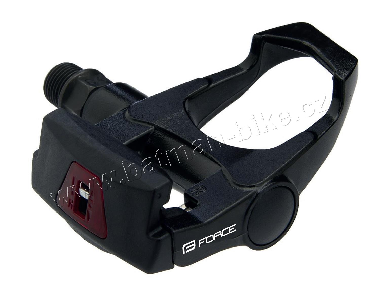 Pedály FORCE DELTA nášlapné silniční + zarážky,černé