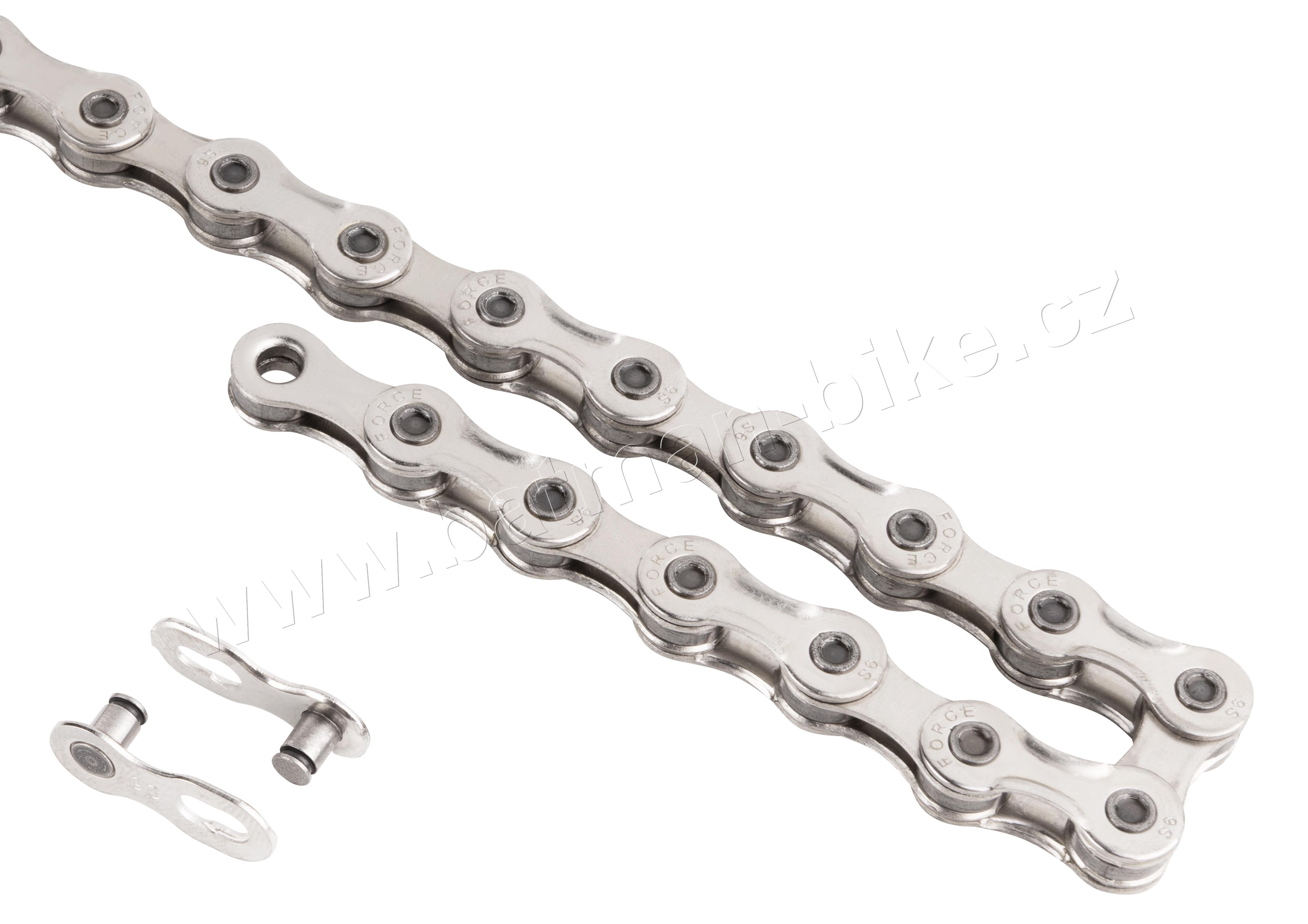 Řetěz FORCE P9 E-bike 9-kolo 138 čl.,celostříbr