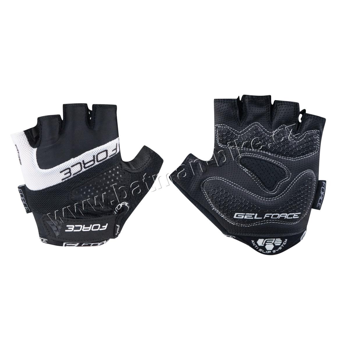 Rukavice FORCE RAB gel, černé* M