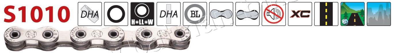 Řetěz YBN S1010CR stříbrný 10x