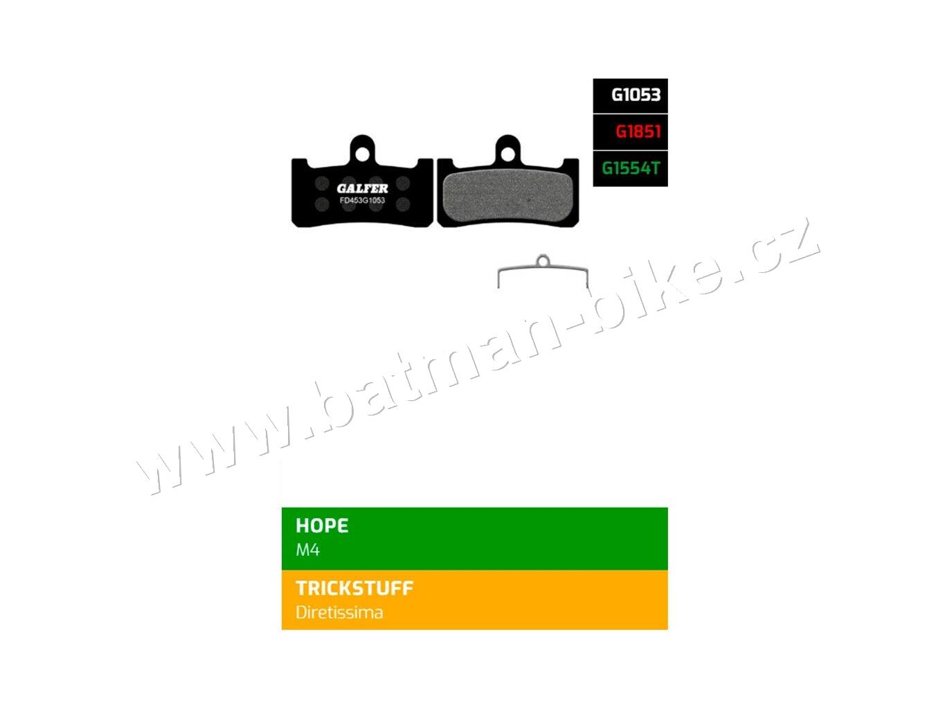Brzdové desky Galfer FD453 - Hope, Trickstuff směs Pro