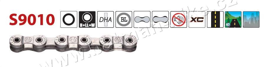 Řetěz S9010CR stříbrný 9x