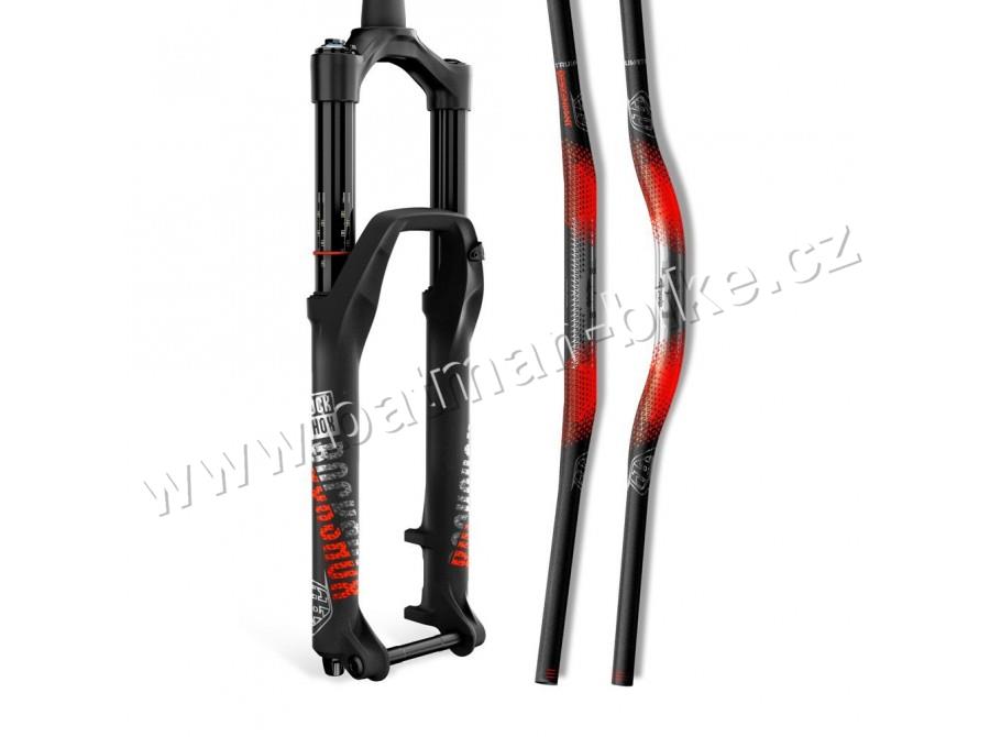 Nálepky Rock Shox Troy Lee Design 5mm stíbrná/oranžová