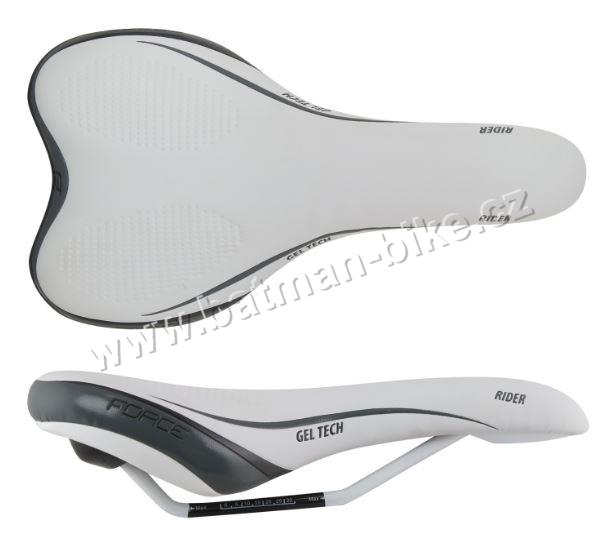 Sedlo FORCE RIDER GEL TECH, bílé