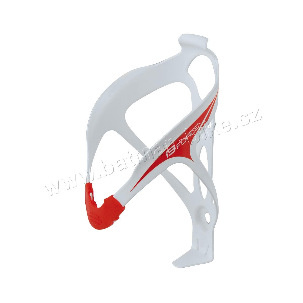 Košík láhve FORCE FOA hliníkový, bílo-červený