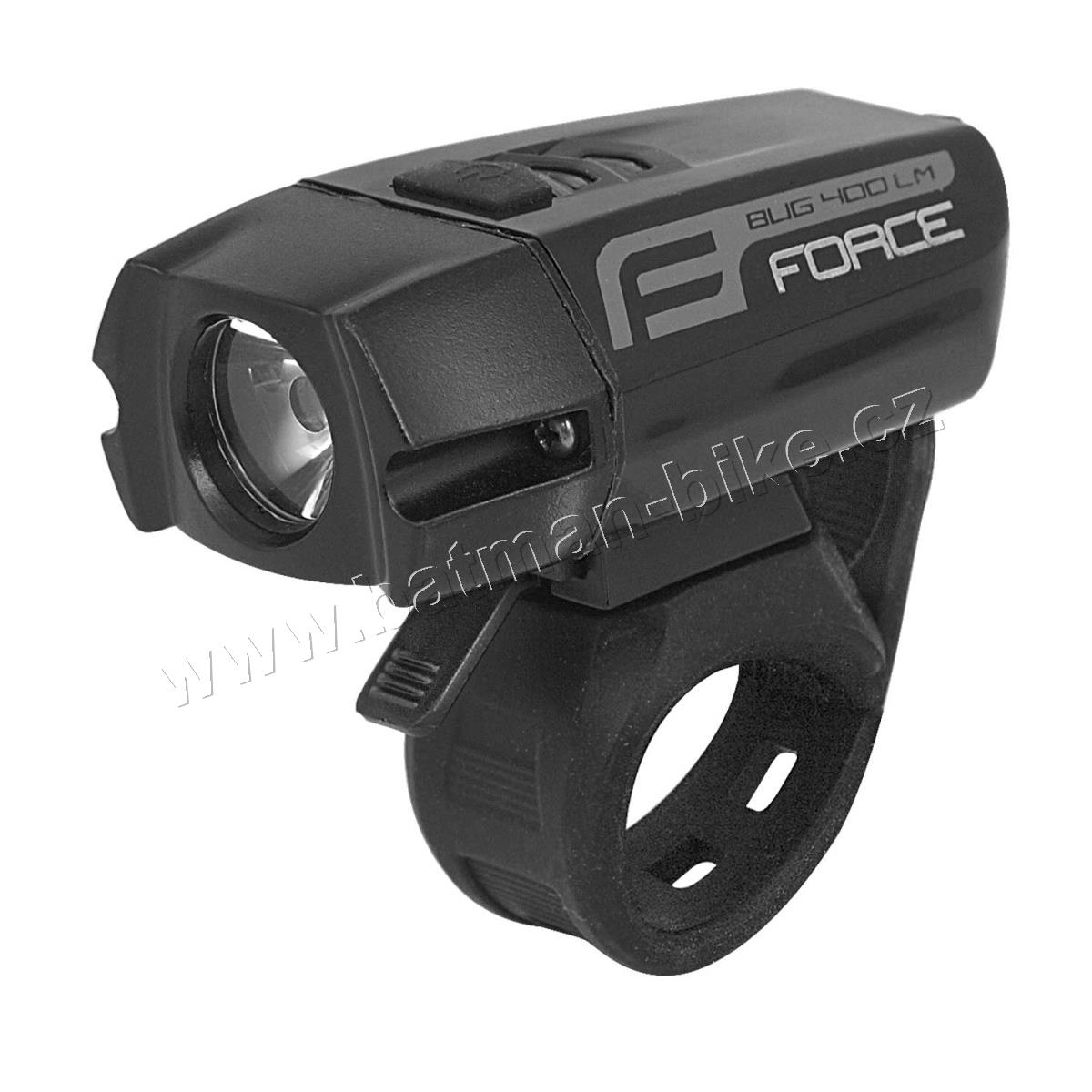 Světlo přední FORCE BUG-400 USB černé