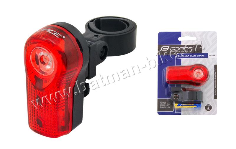 Blikačka zadní FORCE SHAPE 3 diody + baterie