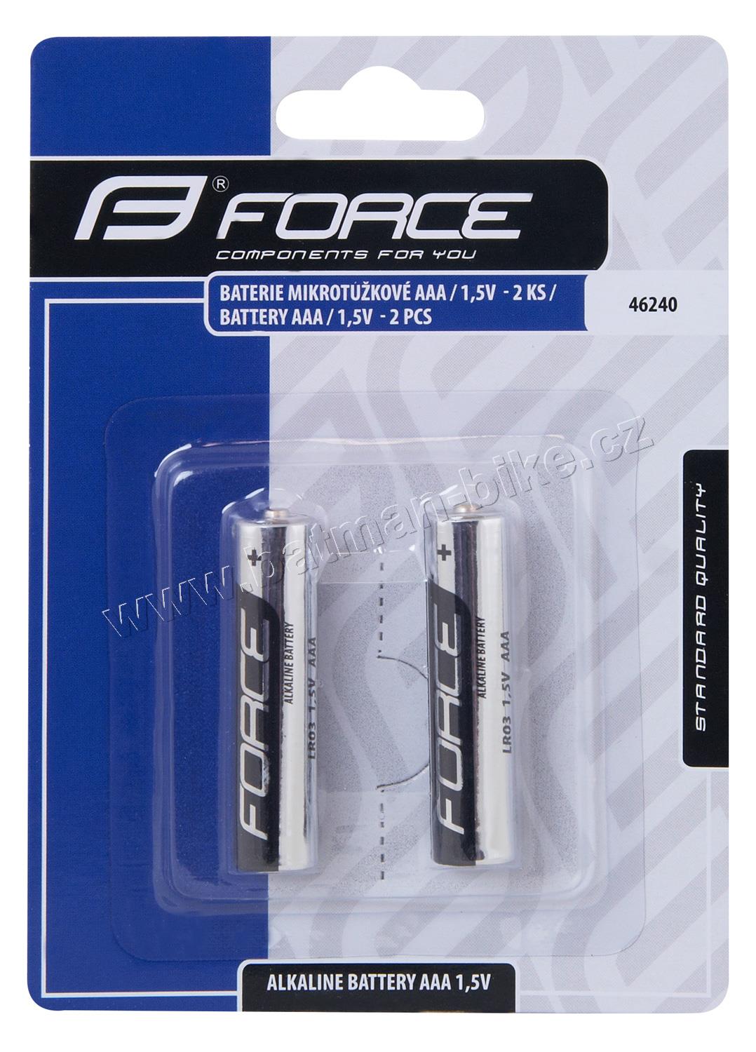 baterie FORCE mikrotužkové AAA / 1,5V 1 x 2 ks