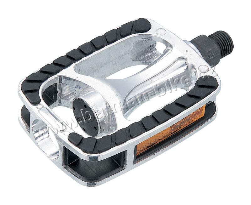 Pedály FORCE TREK hliník PROTISKLUZ,černo-stříbrné