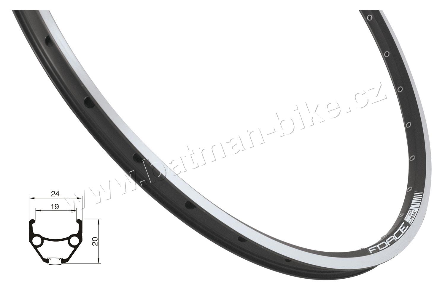 Ráfek FORCE CLASSIC 559x19 32děr, černý