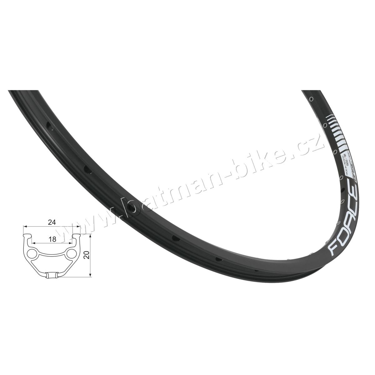 Ráfek FORCE BASIC DISC 622x18 36děr, černý