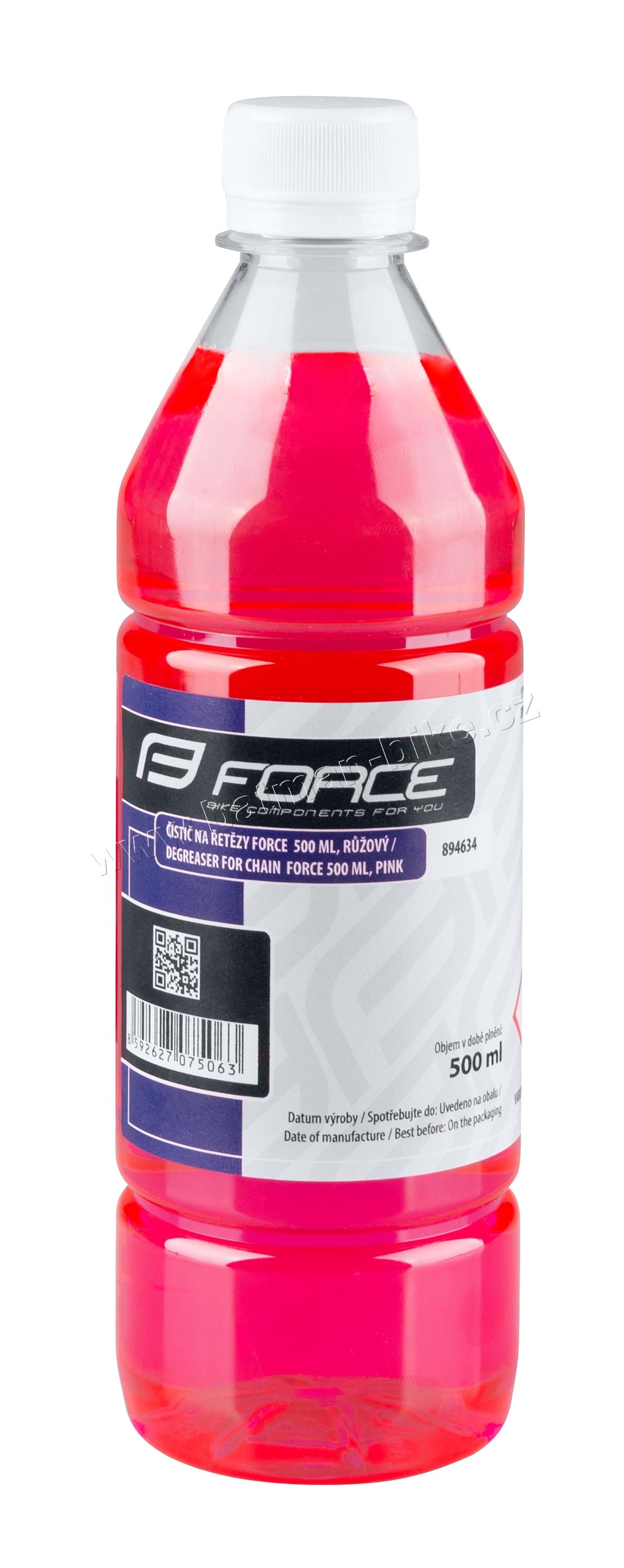 Čistič FORCE na řetězy 500 ml, láhev růžový