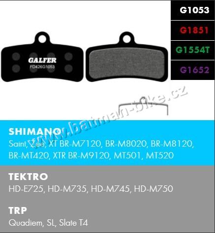 Brzdové desky Galfer FD426 - Shimano, Tektro, TRP zelené