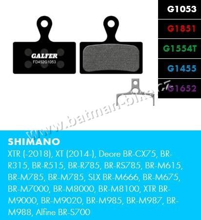 Brzdové desky Galfer FD452 - Shimano zelené