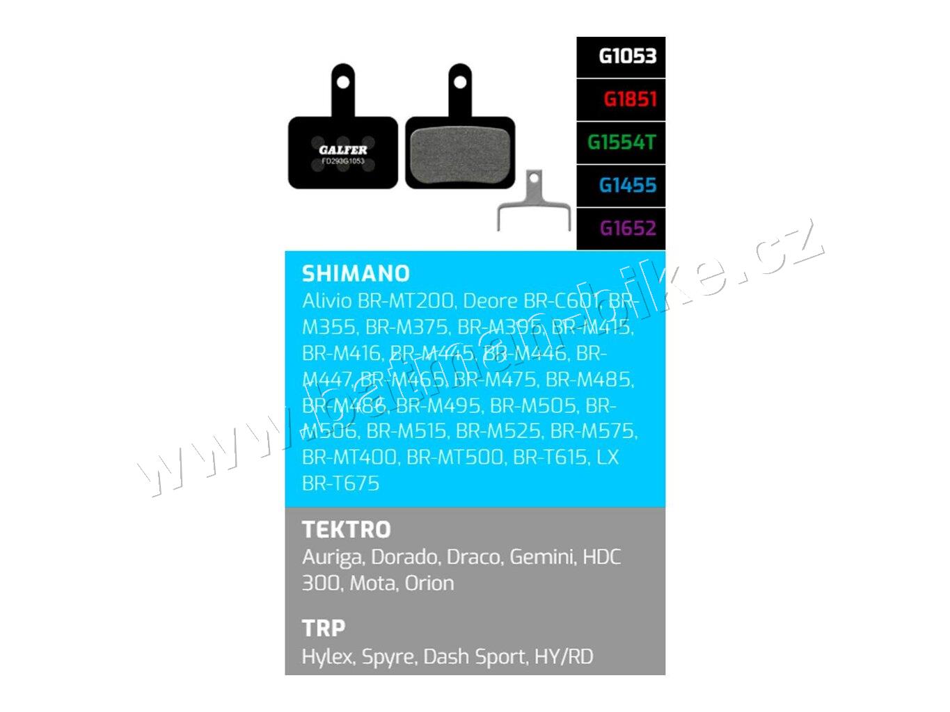 Brzdové desky Galfer FD293 - Shimano, Tektro, TRP směs Pro