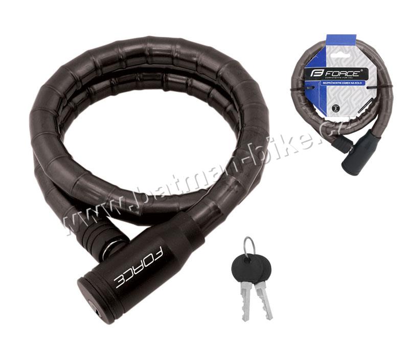 Zámek FORCE článkový bez držáku 80cm/18mm, černý