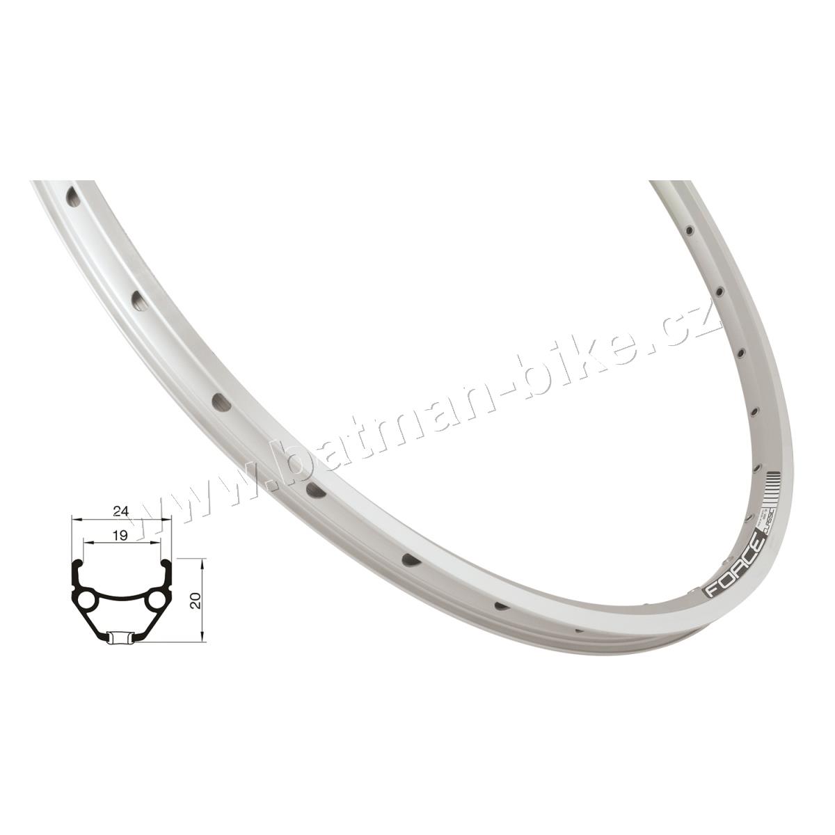Ráfek FORCE CLASSIC 622x19 36děr, stříbrný