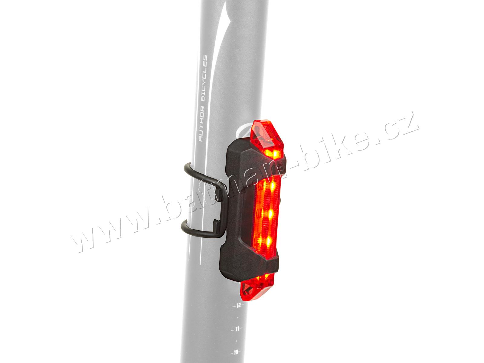 Světlo zad. A-Stake Mini USB ! černá/červené-sklo