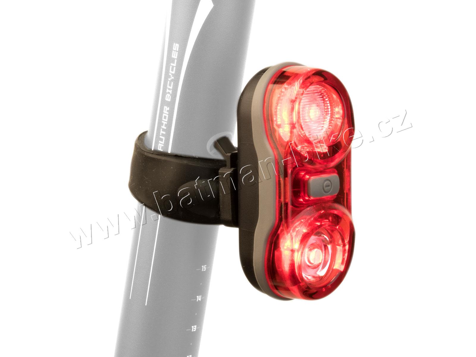 Světlo zad. A-Duplex X7 20 lm černá/červené-sklo