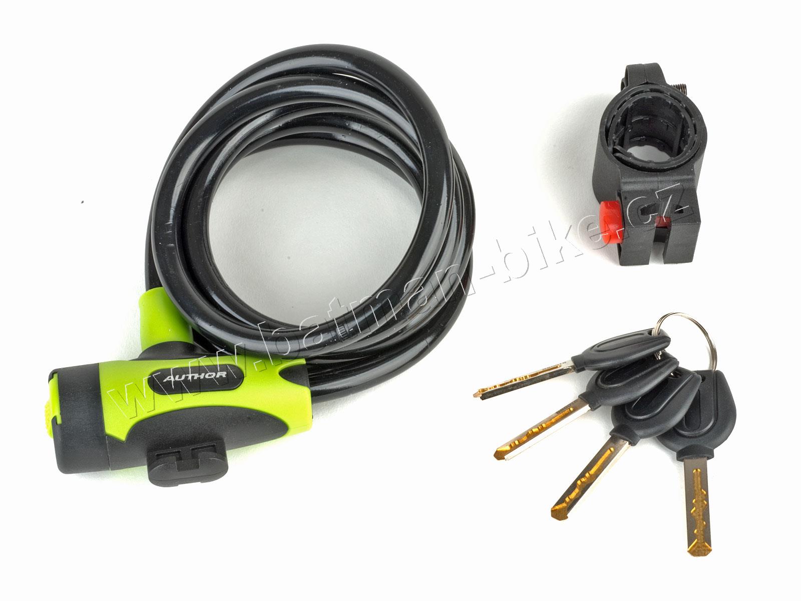 Zámek ASL-25 spir d.10x1500mm (zelená/černá)